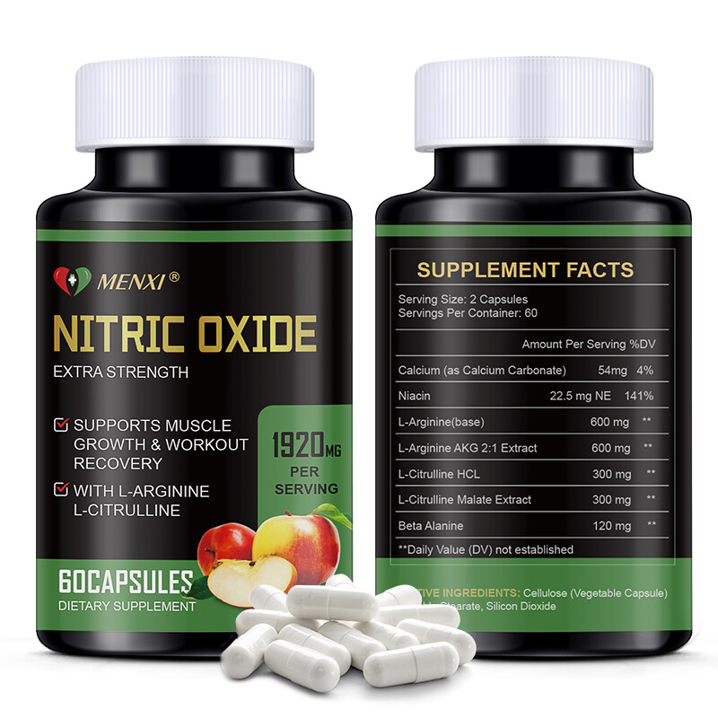 MENXI Nitric Oxide Capsules 1920mg 60ct - Energy Circulation Exercise Boost