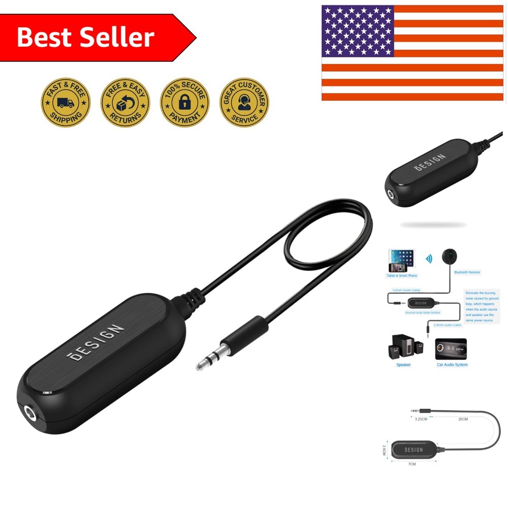 High-Quality Ground Loop Noise Filter with 3.5mm Aux for Clear Audio Experience