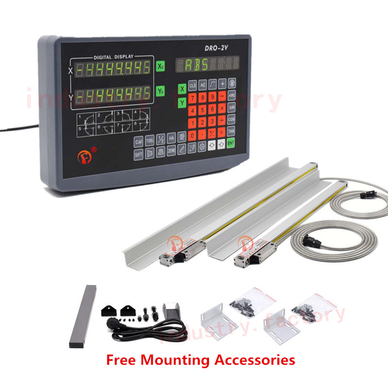 2Axis Digital Readout Linear Scale DRO Display 500&650mm Milling Lathe Encoder