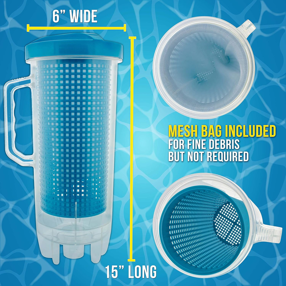 Pool Leaf Catcher - Heavy Duty Inline Pool Leaf Canister, Vacuum for Inground Cl