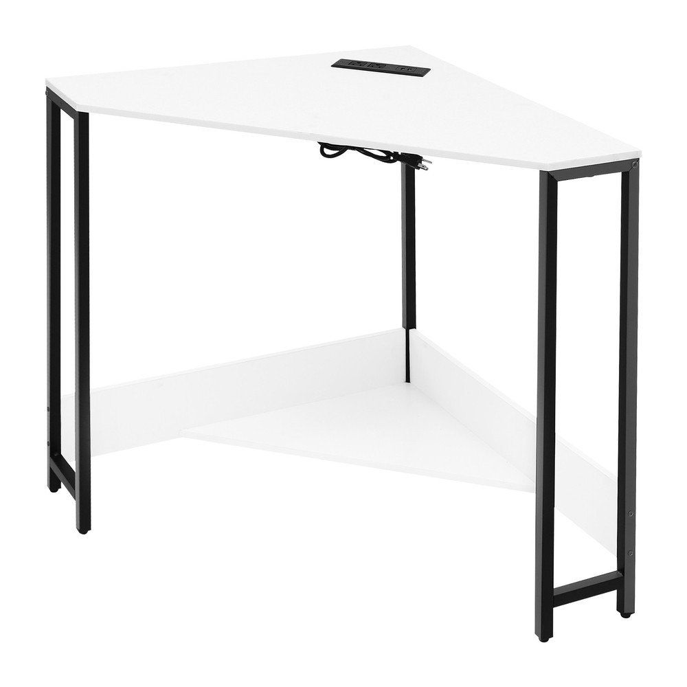 Computer Desk Corner Desk with Outlets Home Office Desk Triangular Corner Table