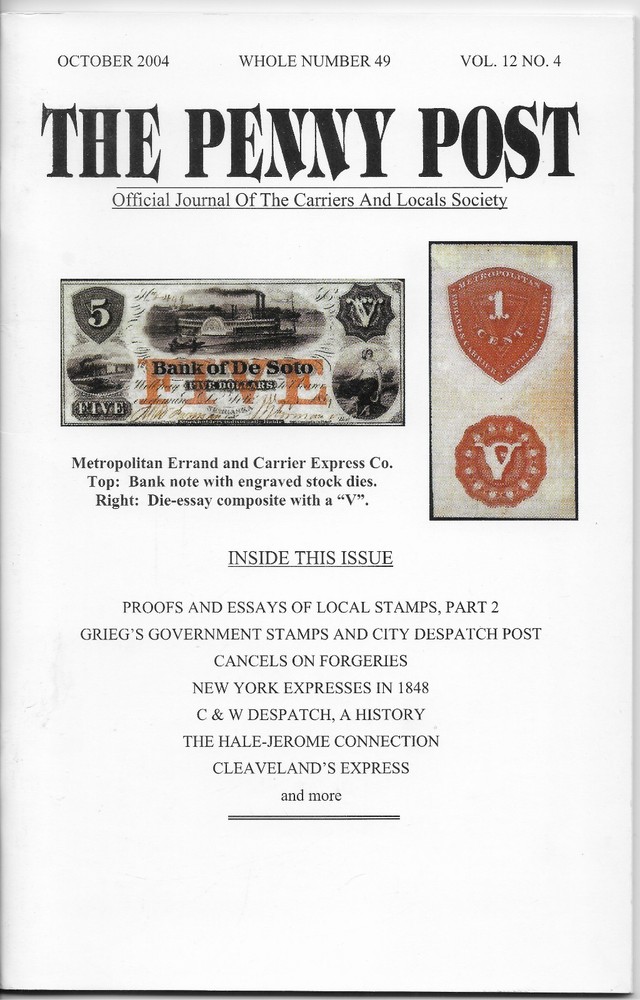 THE PENNY POST - VOLUME 12    NO. 4    OCTOBER 2004