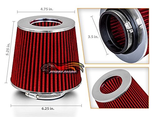 RED 89 mm Inlet Cold Air INTAKE Cone Replacement Performance Washable 3.5"