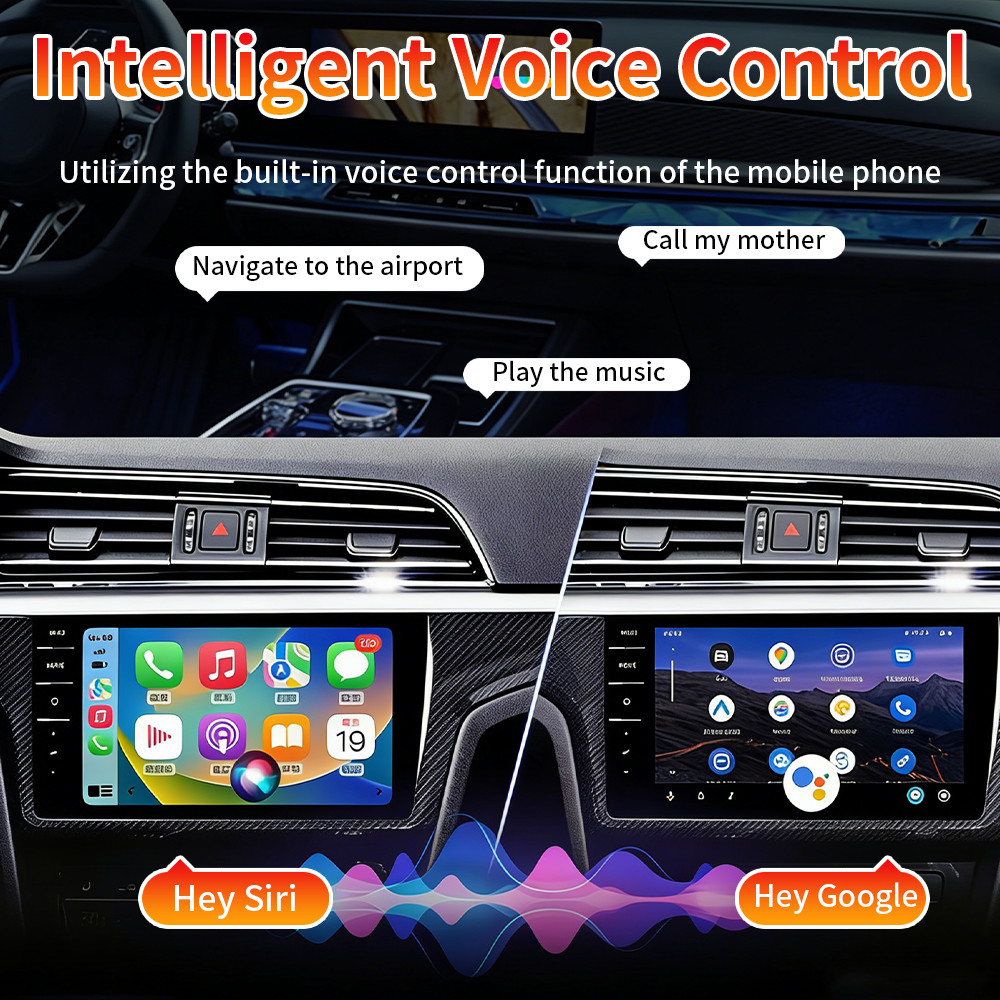 Wireless CarPlay Adapter for iPhone Apple & Android Auto USB Adapter Plug & Play