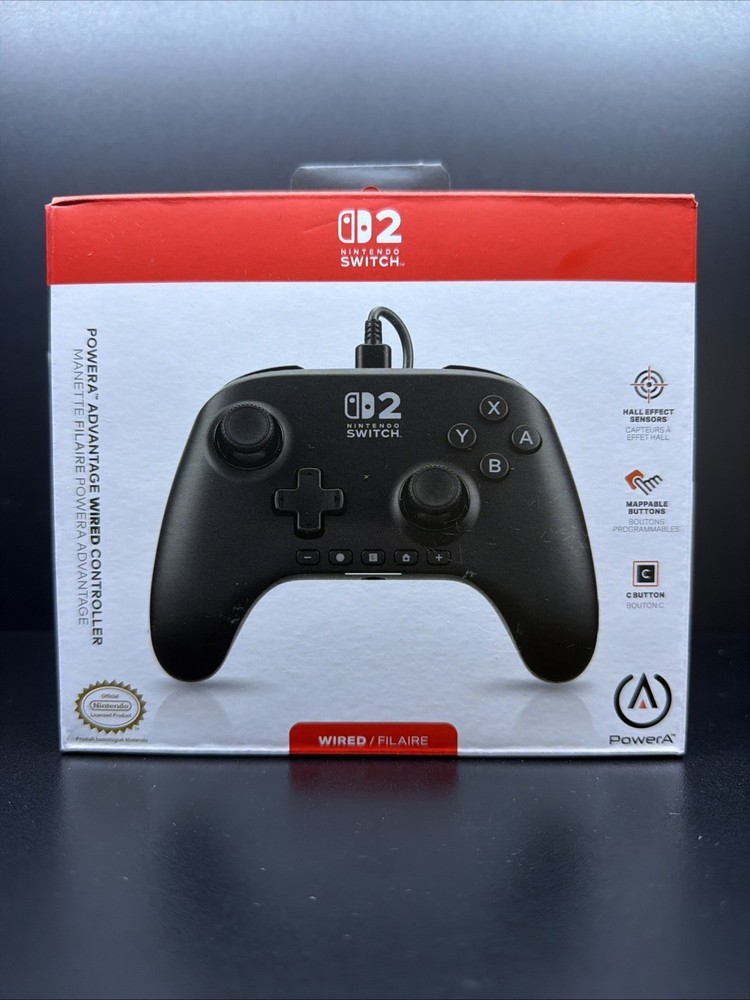 Genuine PowerA Advantage Wired Controller for Nintendo Switch 2 - Black NEW