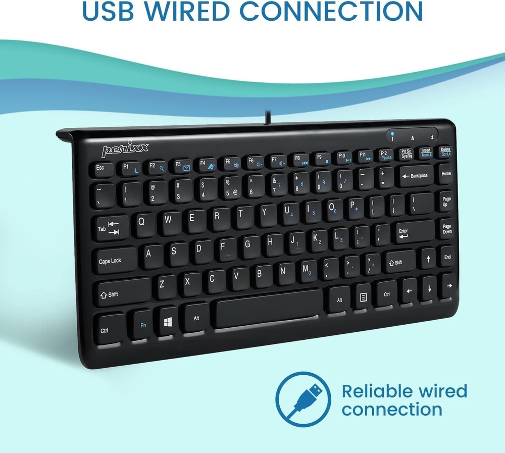 Durable Glossy Black USB Mini Keyboard - Simple Plug and Play Convenience