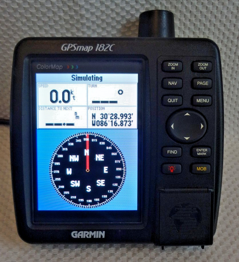 GARMIN GPSMAP 182C MARINE CHART PLOTTER FISHFINDER GPS w PWR ANTENNA KNOBS COVER