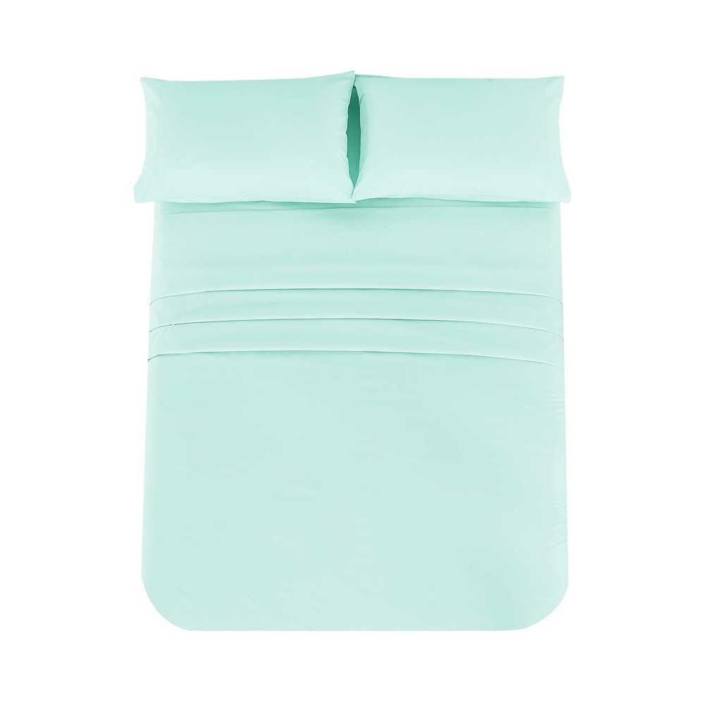 Queen Percale Bed Sheets, 200 Thread Count Cotton Polyester Blend Sheet,Wrink...