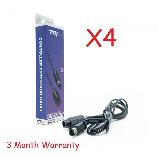 4 NEW Controller Extension Cables for the Nintendo Gamecube System Console