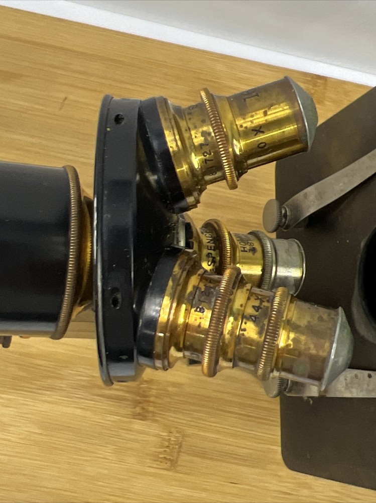 Antique Brass and Iron Microscope by SPENCER LENS CO