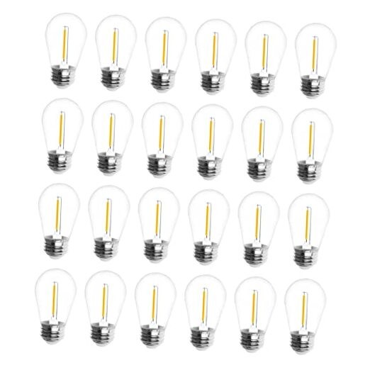S14 5000K Daylight Outdoor String Lights Bulbs Replacement, Shatterproof &