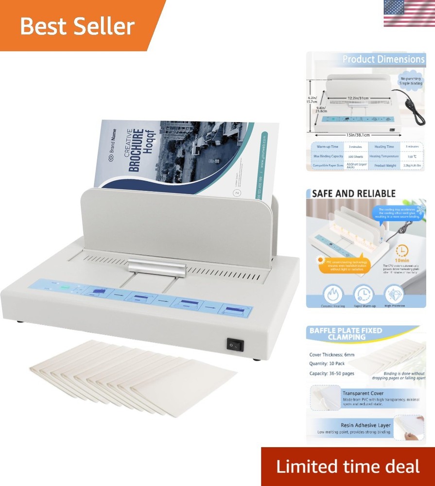 User-Friendly Thermal Binding Machine: Reliable 500 Sheet Binder for Any Project