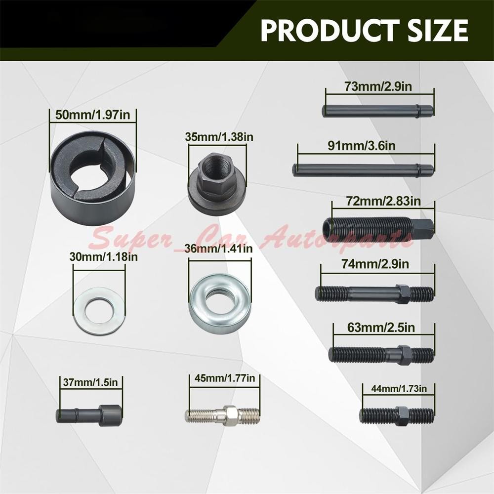 13PCS Power Steering Pump Pulley Puller Remover & Alternator Installer Tool Kit