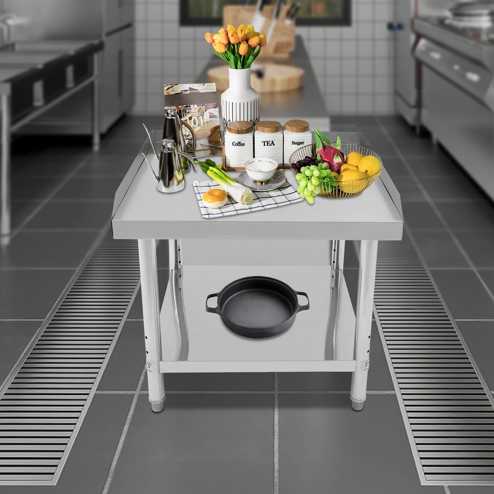 Free Standing Stainless Steel Kitchen Restaurant Adjustable Work Prep Table US
