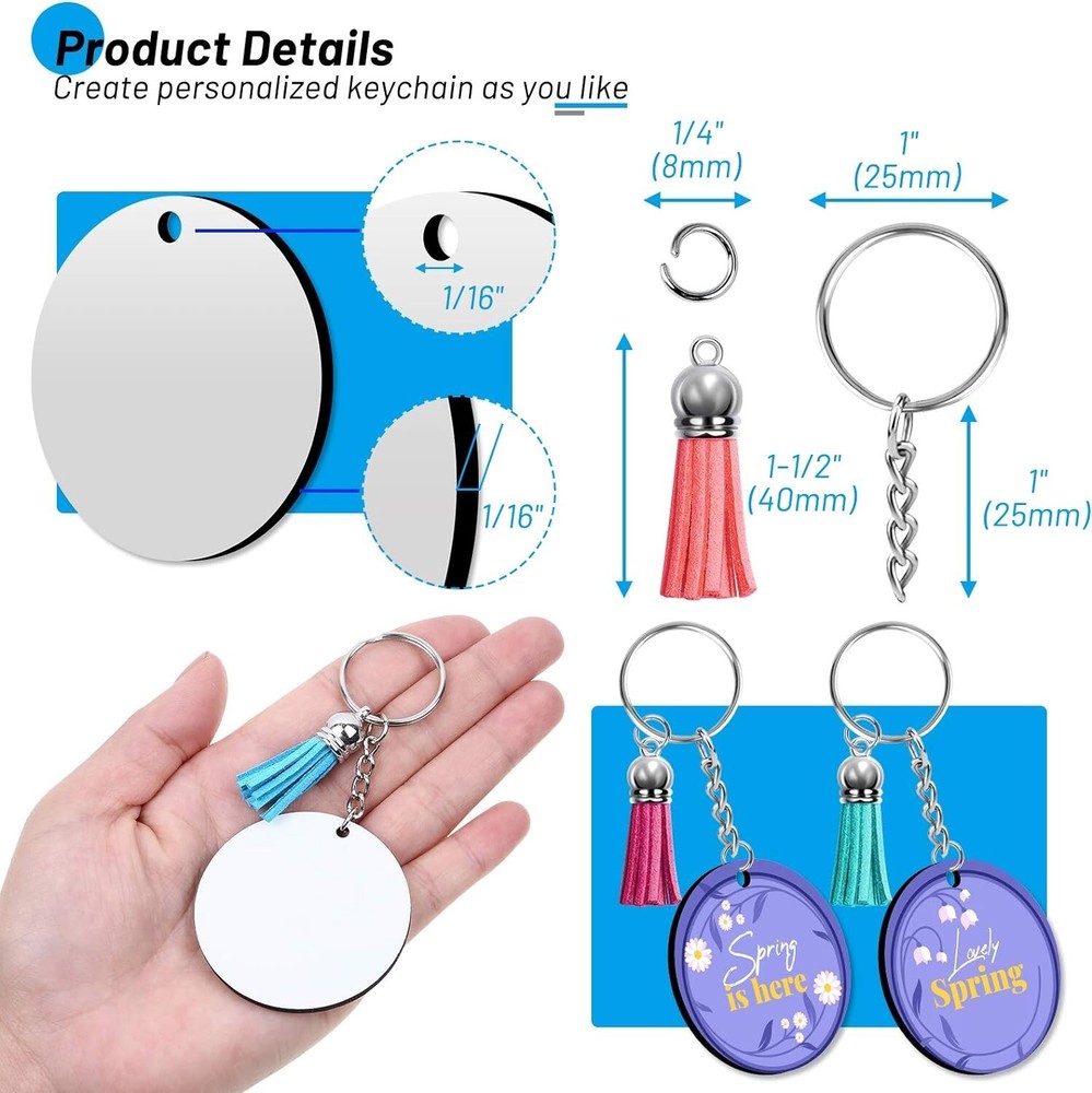 Versatile 80-Piece Sublimation Blanks Bundle: Personalize Keychains & Coasters