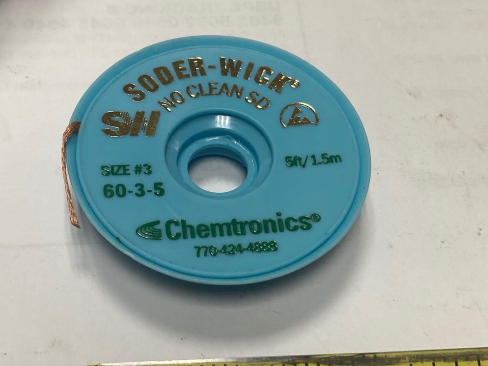 Chemtronics 60-3-5, Soder-Wick, No Clean SD, Desoldering Braid, 5ft/1.5 m