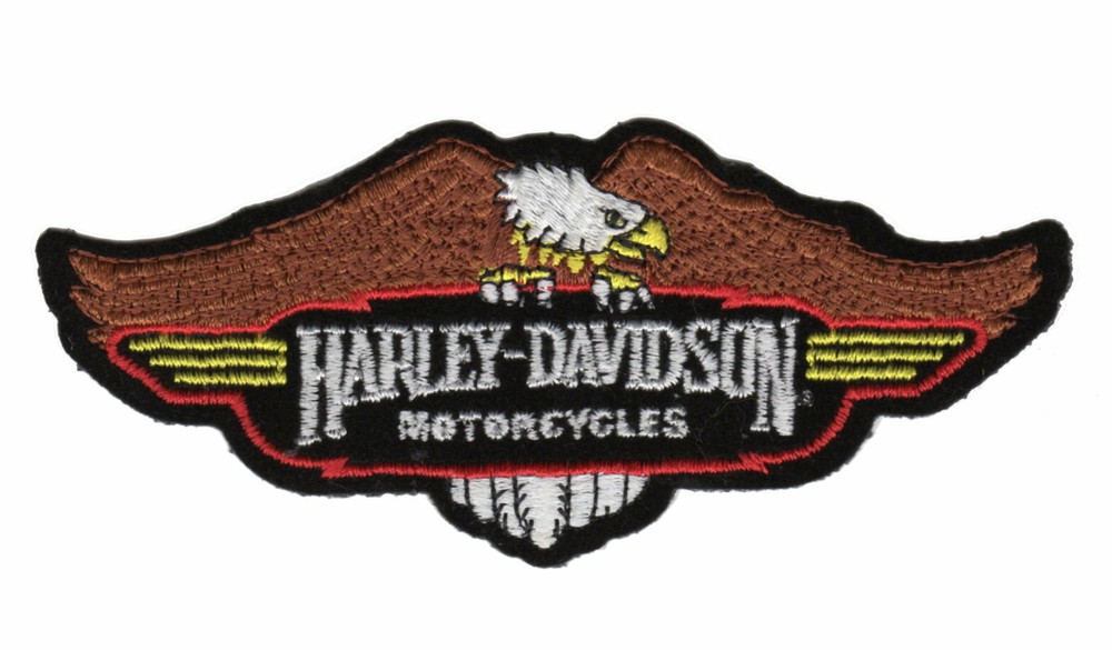 Small Harley-Davidson® Down-Wing Eagle Embroidered Vest Patch 5 in Obsolete