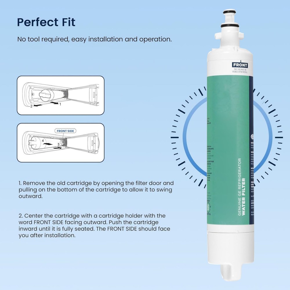 For GE RPWFE Filter Replacement Refrigerator Water Without Chip Material Plastic