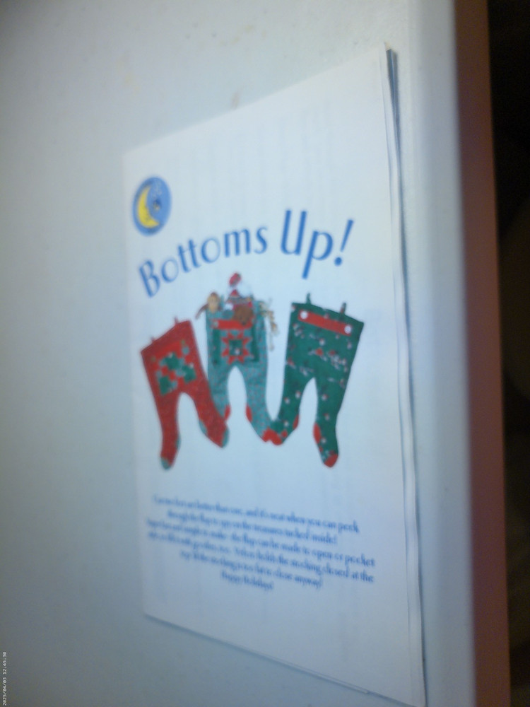 Calico Moon Pattern Co #P-1010 - Bottoms Up! Stocking Pattern -