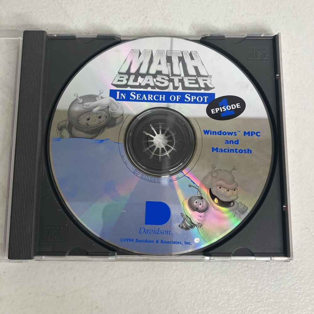 Math Blaster In Search Of Spot PC MAC CD alien problems fractions division game!