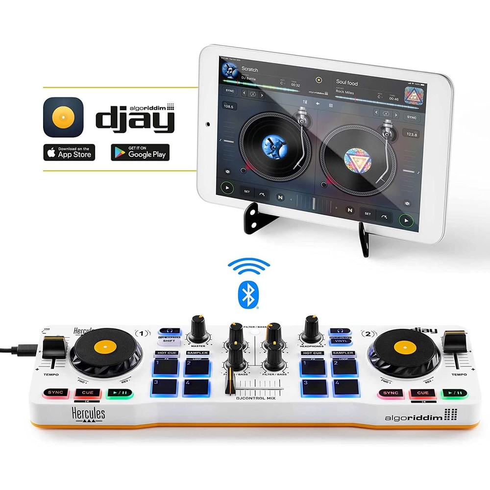 Hercules DJControl Mix – Bluetooth Wireless DJ Controller for Smartphones
