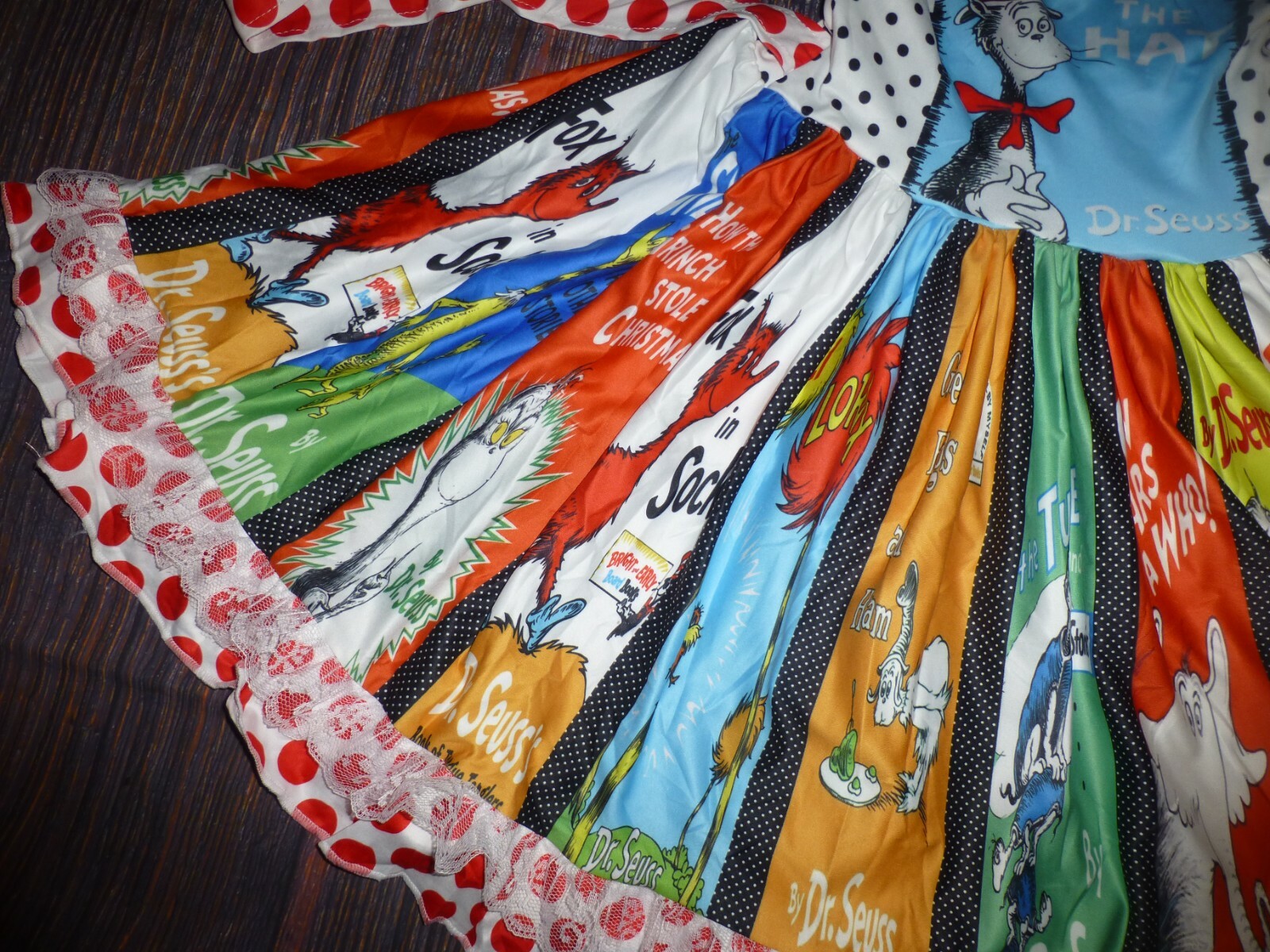 NEW Boutique Dr Seuss Cat in the Hat Girls Sleeveless Ruffle Twirl Dress