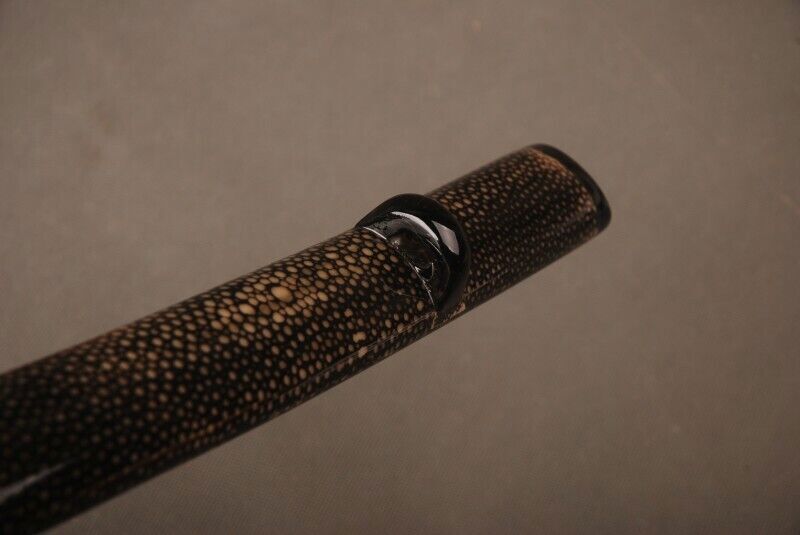 Full Wrapped With Black Real Rayskin With Black Horn Mountings Katana Saya