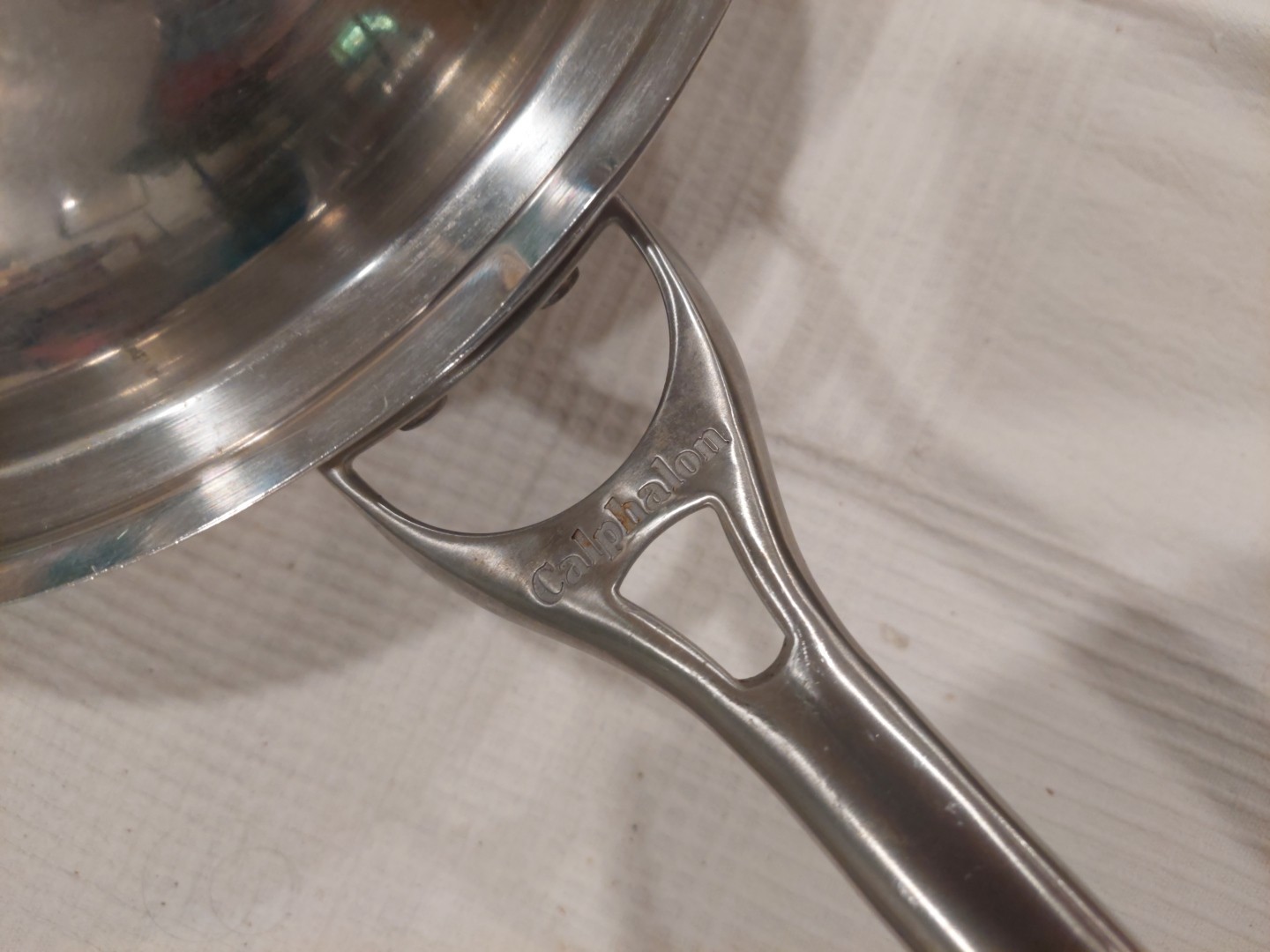 Calphalon Stainless Steel 13” Wok 155 Flat Bottom Cooking Pan With Lid