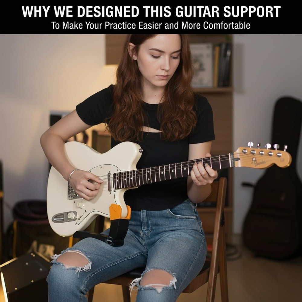 Adjustable Electric Guitar Holder for Comfortable Seated Playing Support