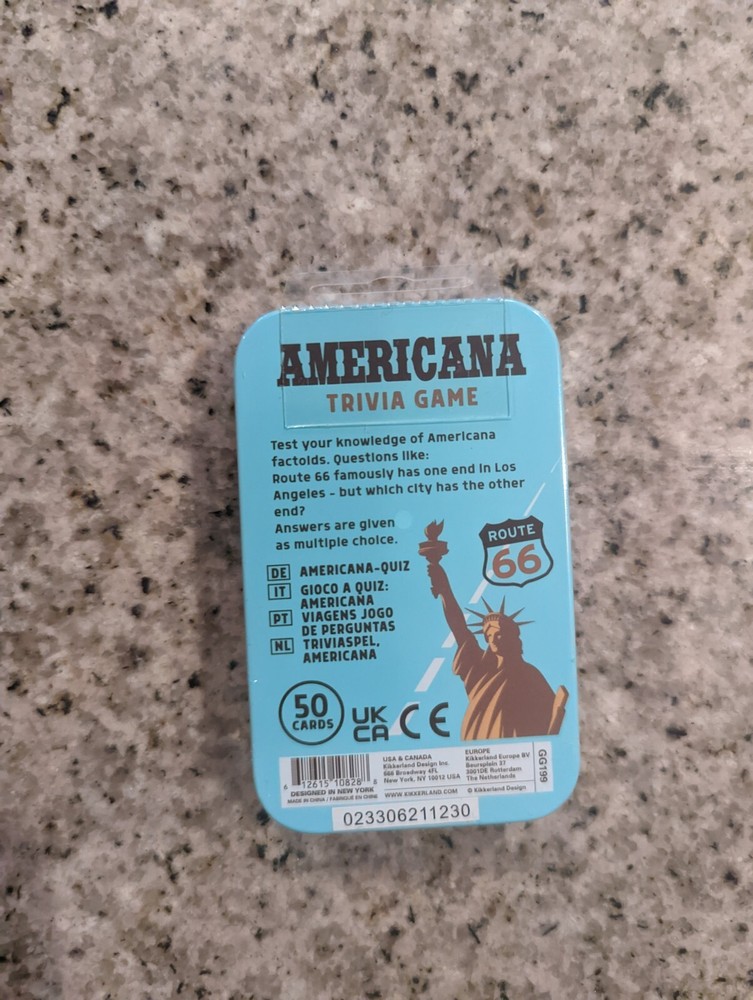 Americana Trivia Game 50 cards