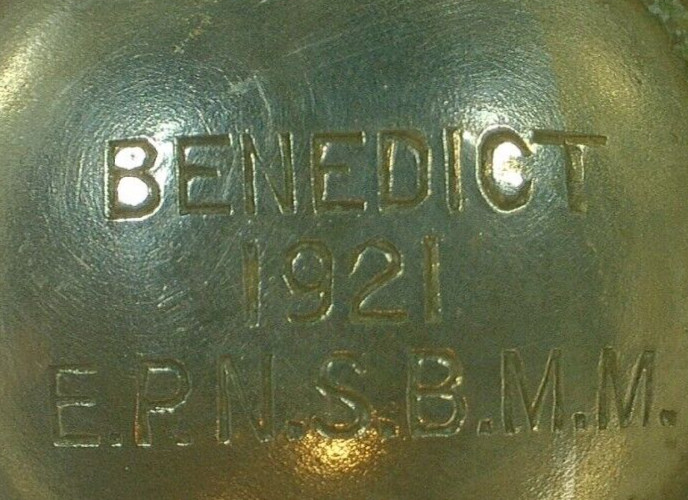 BENEDICT 1921 CREAMER & SUGAR ENGRAVED SERVING MATCHING SET--E.P.N.S.B.M.M.