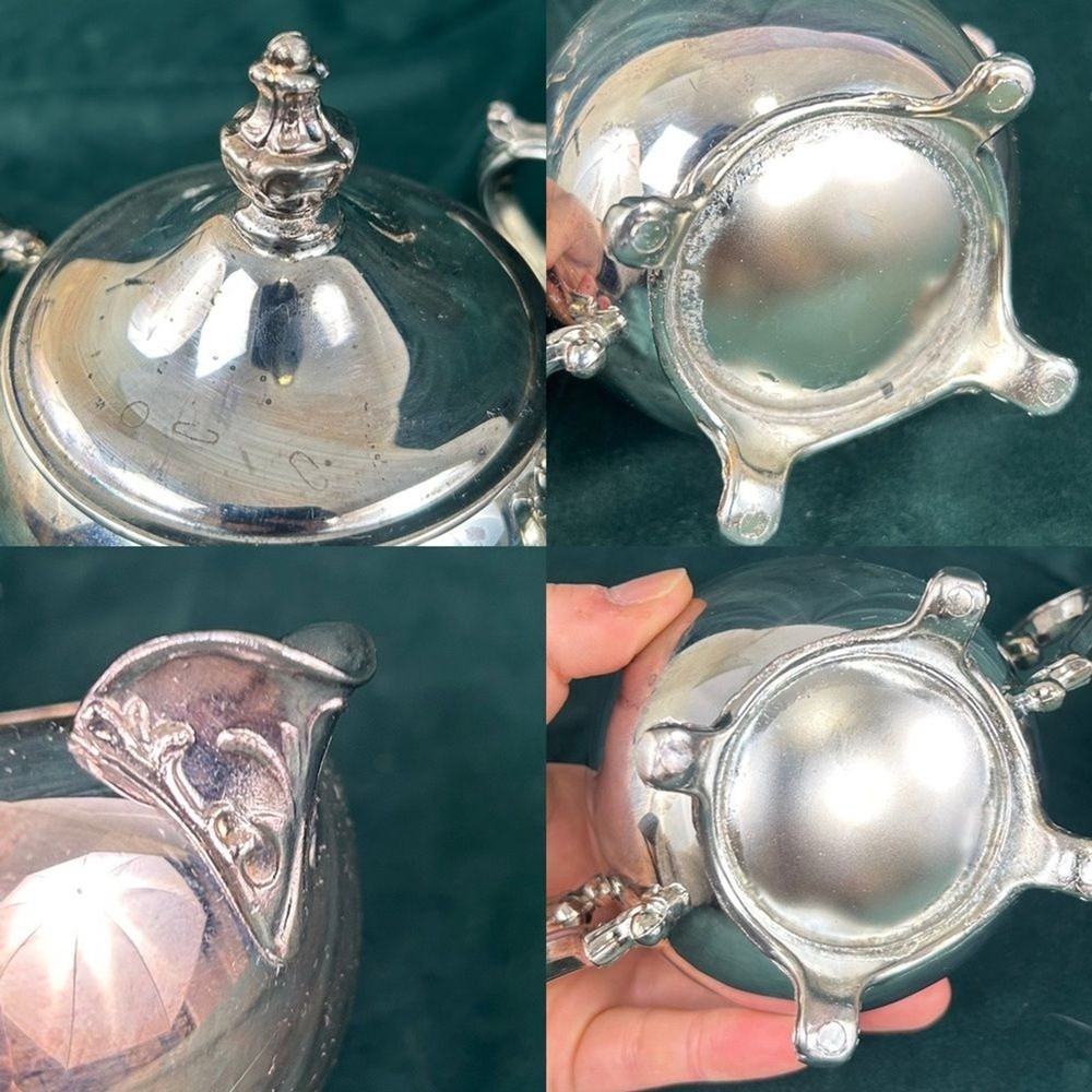 Vintage Silver Plate Sugar and Creamer Set