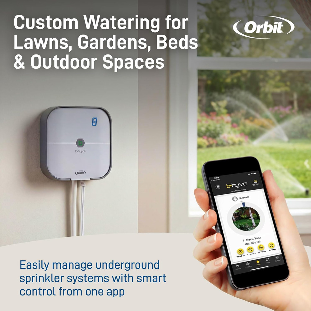 57925 B-Hyve 8-Zone Smart Indoor Sprinkler Controller