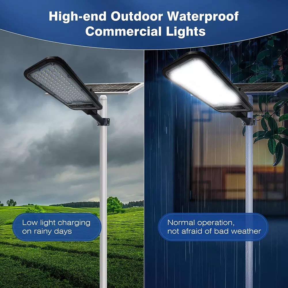 Commercial Solar Street Lights Outdoor Dusk-to-Dawn Solar High Bright Aluminum