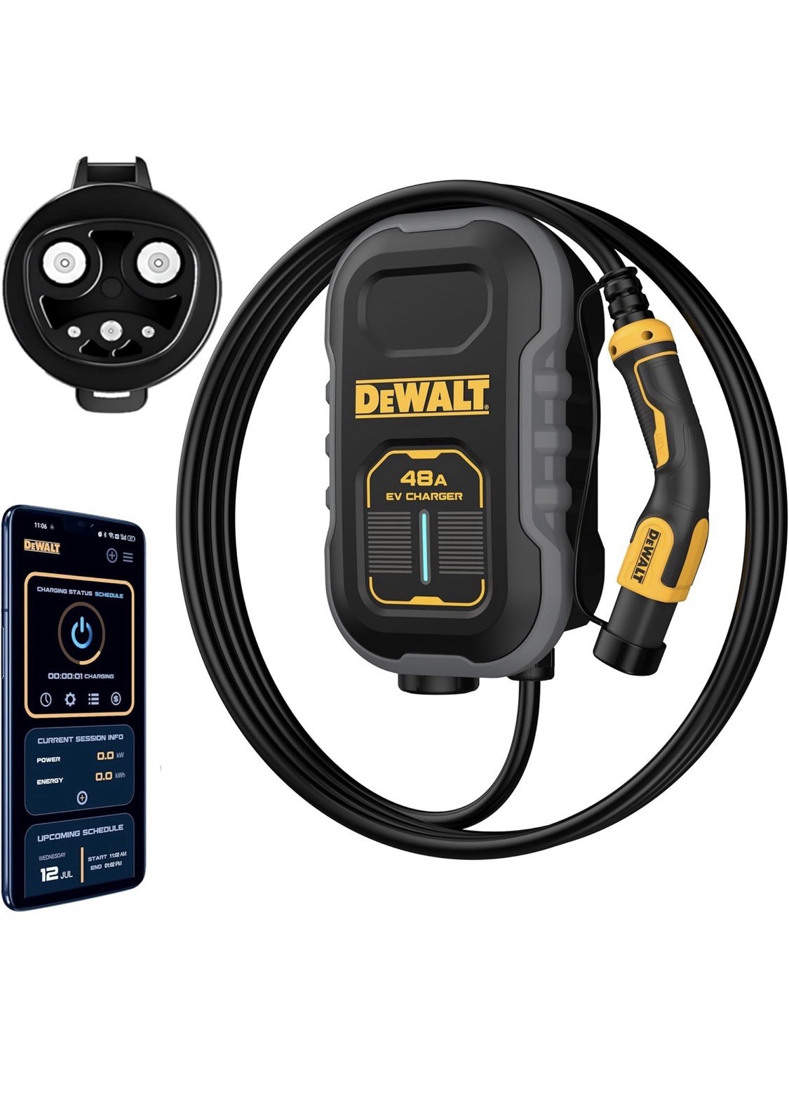 DEWALT 48A L2 Compact TESLA EV Charger 48A 240V 20FT HARDWIRED  DXPAEV048CP-TL