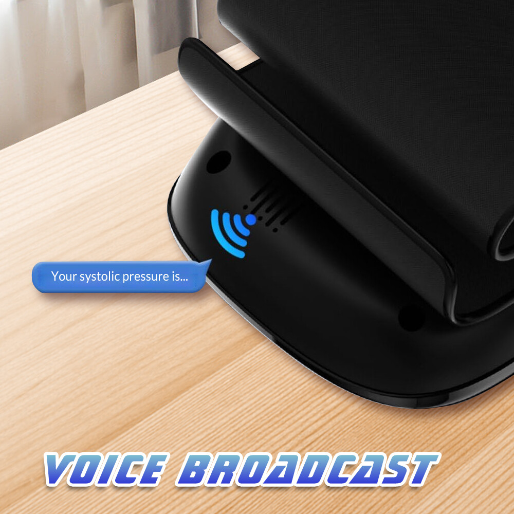 LED Blood Pressure Monitor Wrist Rechargeable Voice Broadcast Heart Rate Machine