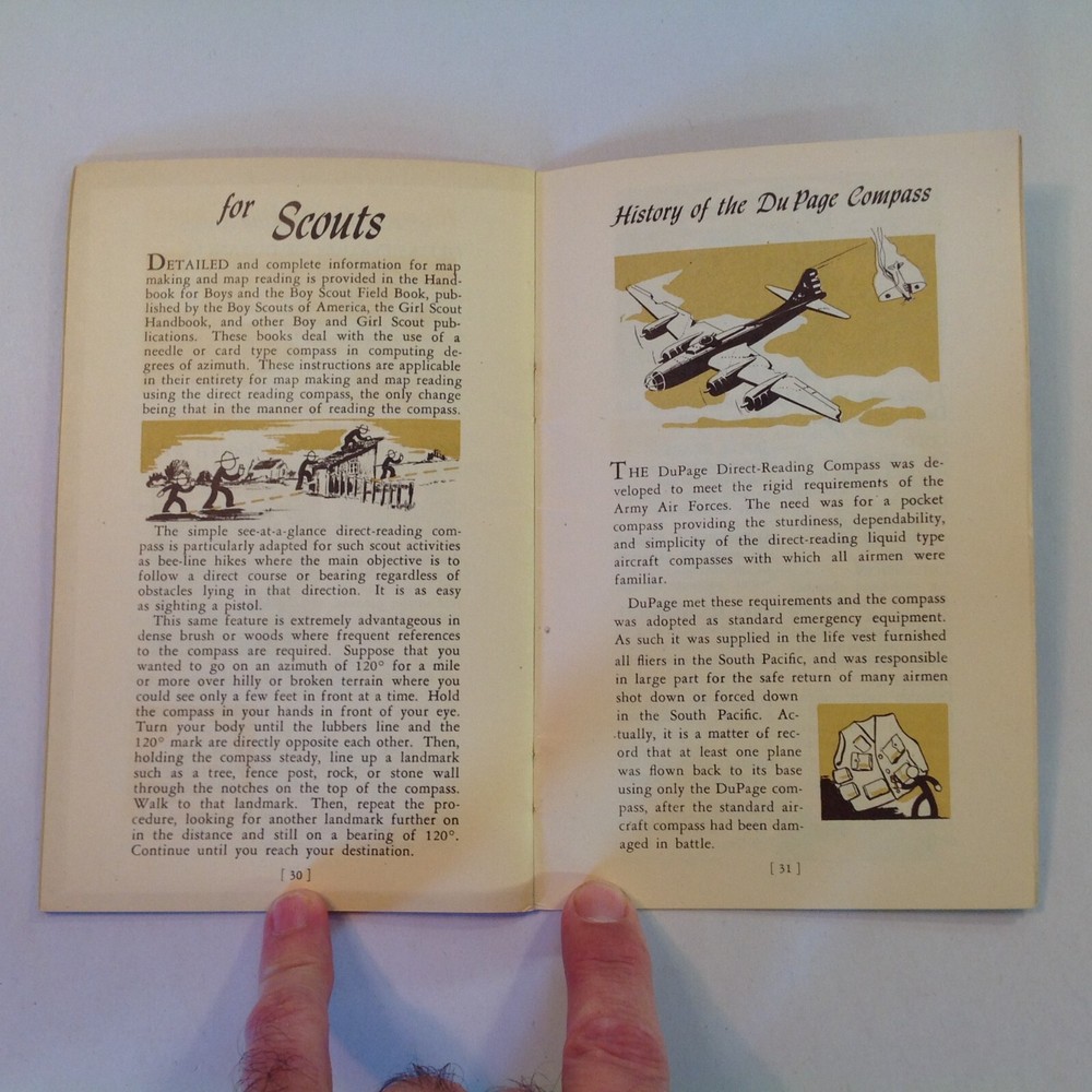 Vintage 1945 DuPage Compass Handbook and Map Encyclopedia Instructions Guide