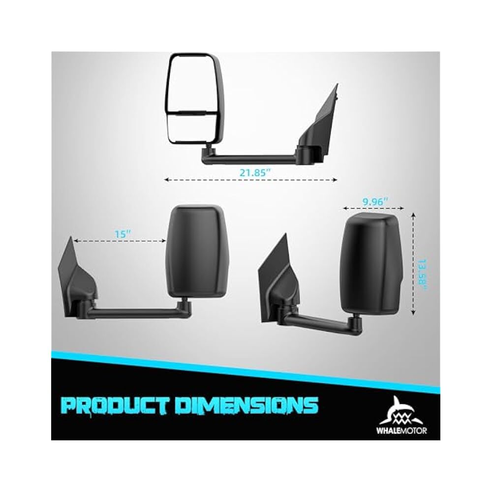 Van Towing Mirror Set 2003,2019, Wide Angle & Convex Mirror Options