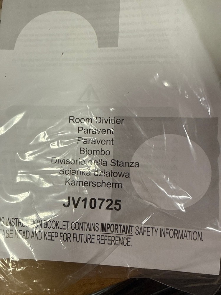 6 Panel 6' Room Divider Gray JV10725GR