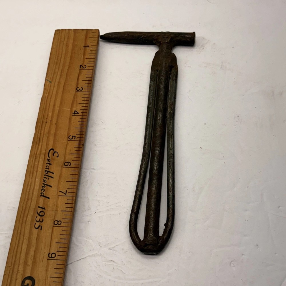 Vintage Rustic Hammer Pick Chisel Point Unique Loop Handle Tool