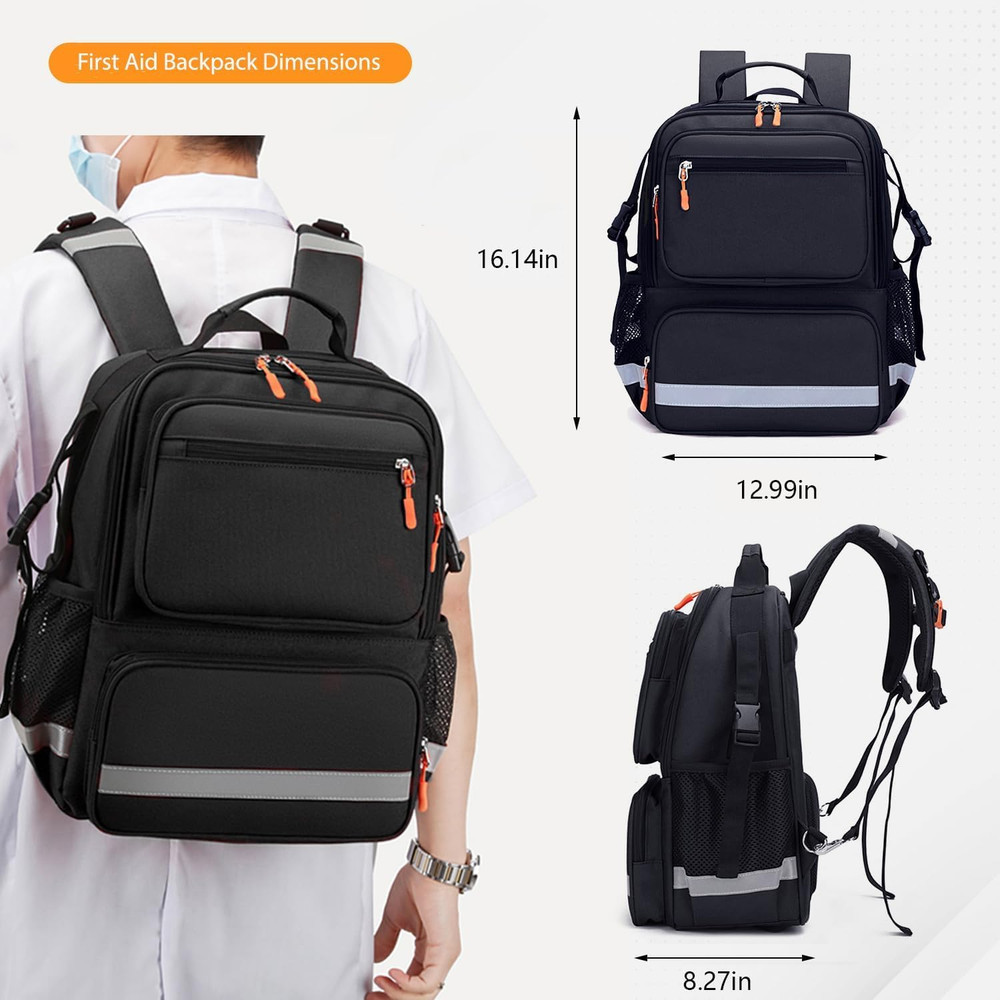 First Responder Bag Trauma Backpack Empty,Medical Emergency Kits Storage Jump Ba