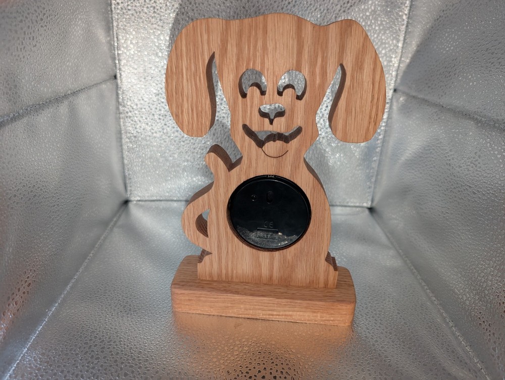 Handmade Scrollsawn Wood Large Dog Clock