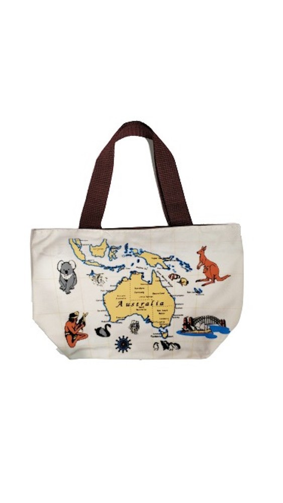 Small Shopping Bag - Aussie Map with Icons