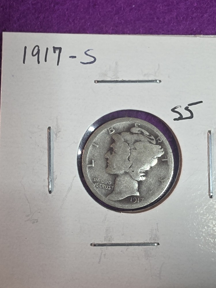 1917-S Mercury Dime 90% Silver Early Date