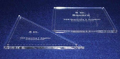 Square & Triangle Template Set 5". - Clear Acrylic 1/4 Inch
