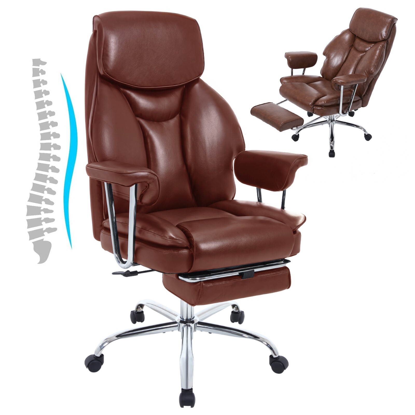 Big and Tall Office Chair 800lbs Wide Seat  Office Chair with Back Support