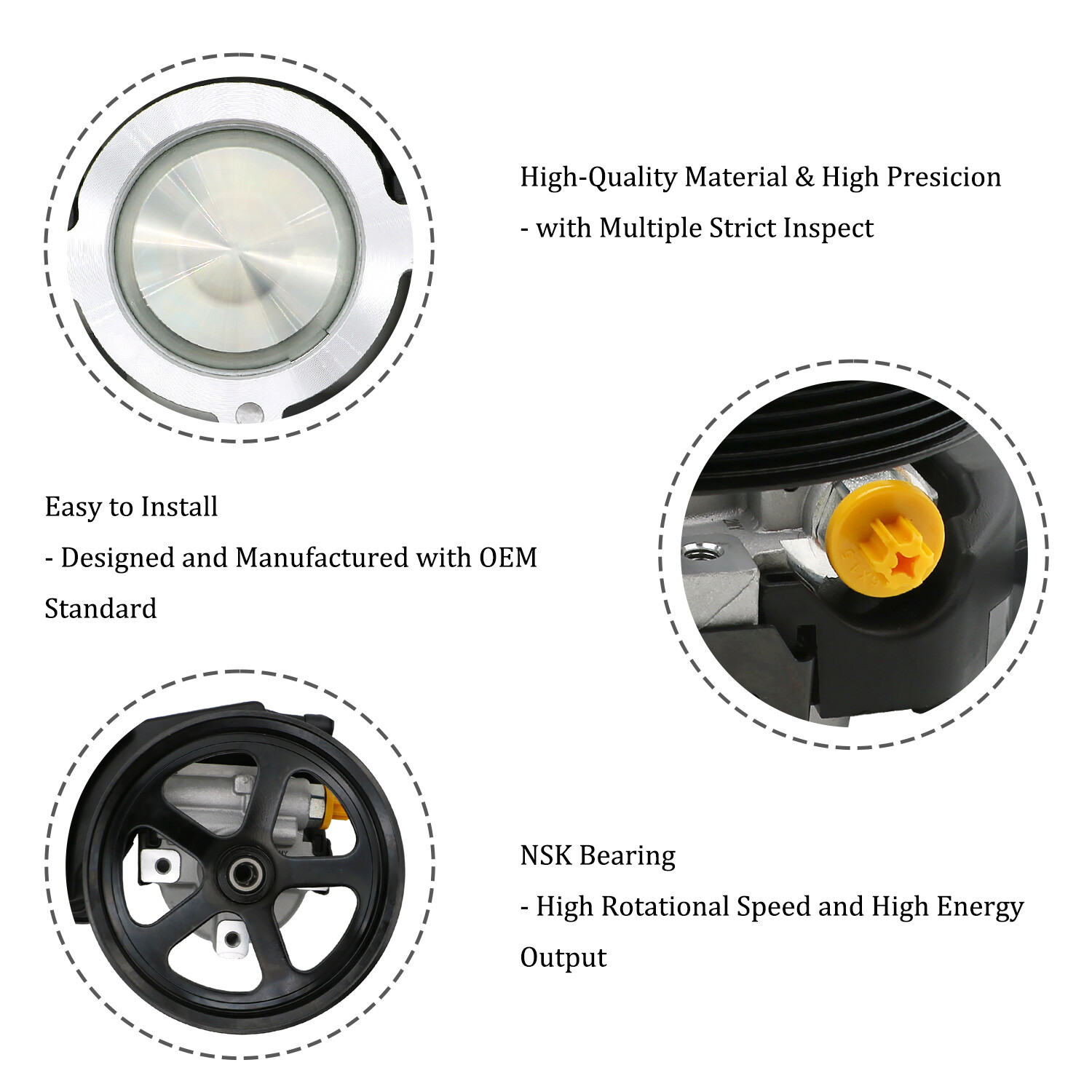 Power Steering Pump w/ Pulley & Reservoir for 2010-2012 Chevrolet Camaro V8 6.2L