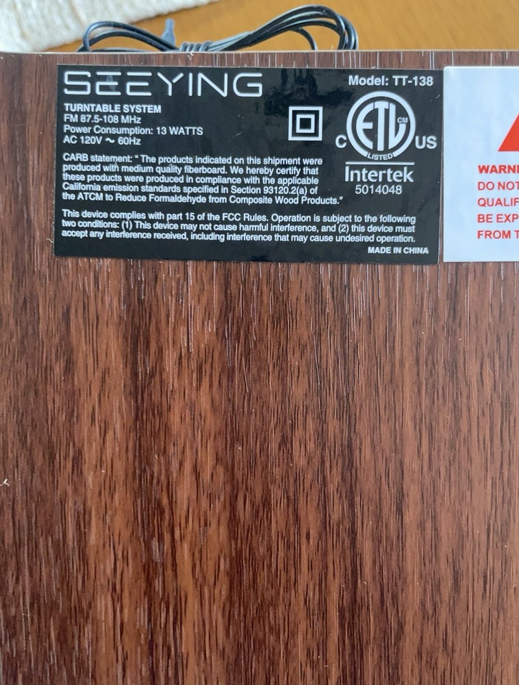 Seeying TT-138 Record Player With Bluetooth