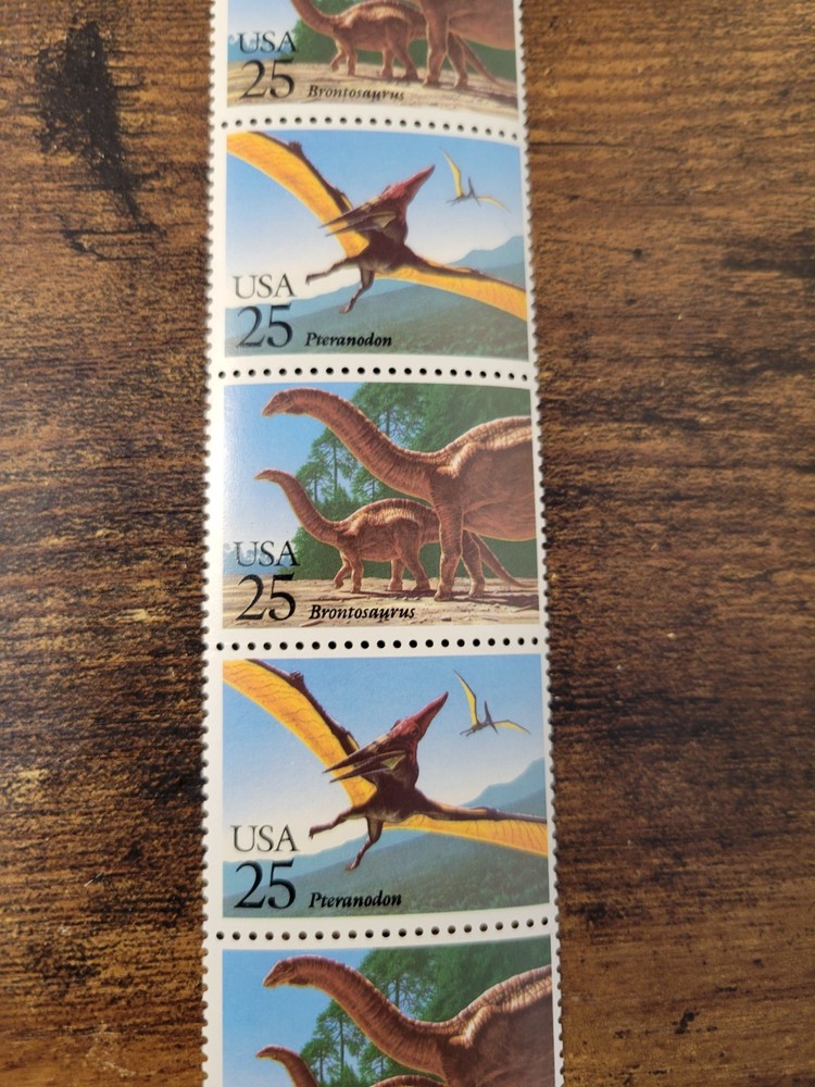 USPS STAMPOSAURUS DINOSAURS 7 Stamp Lot
