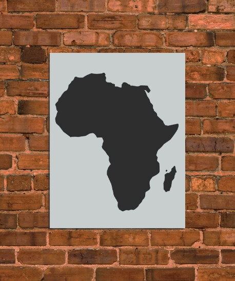 African Continent Map Stencil